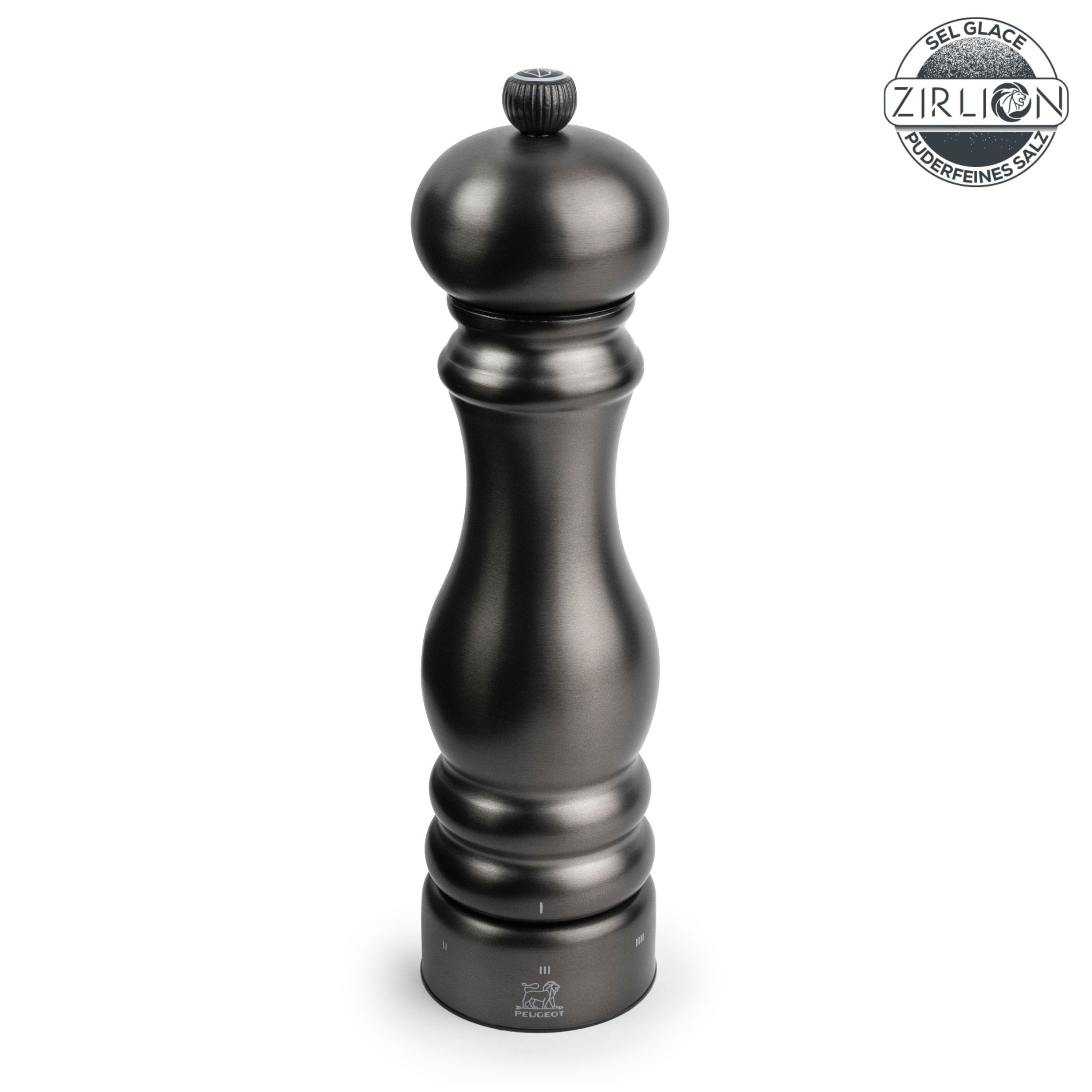 PEUGEOT Salzmühle PARIS CHEF 22cm Edelstahl Carbon Zirkonia-Mahlwerk Gewürzmühle Manuell