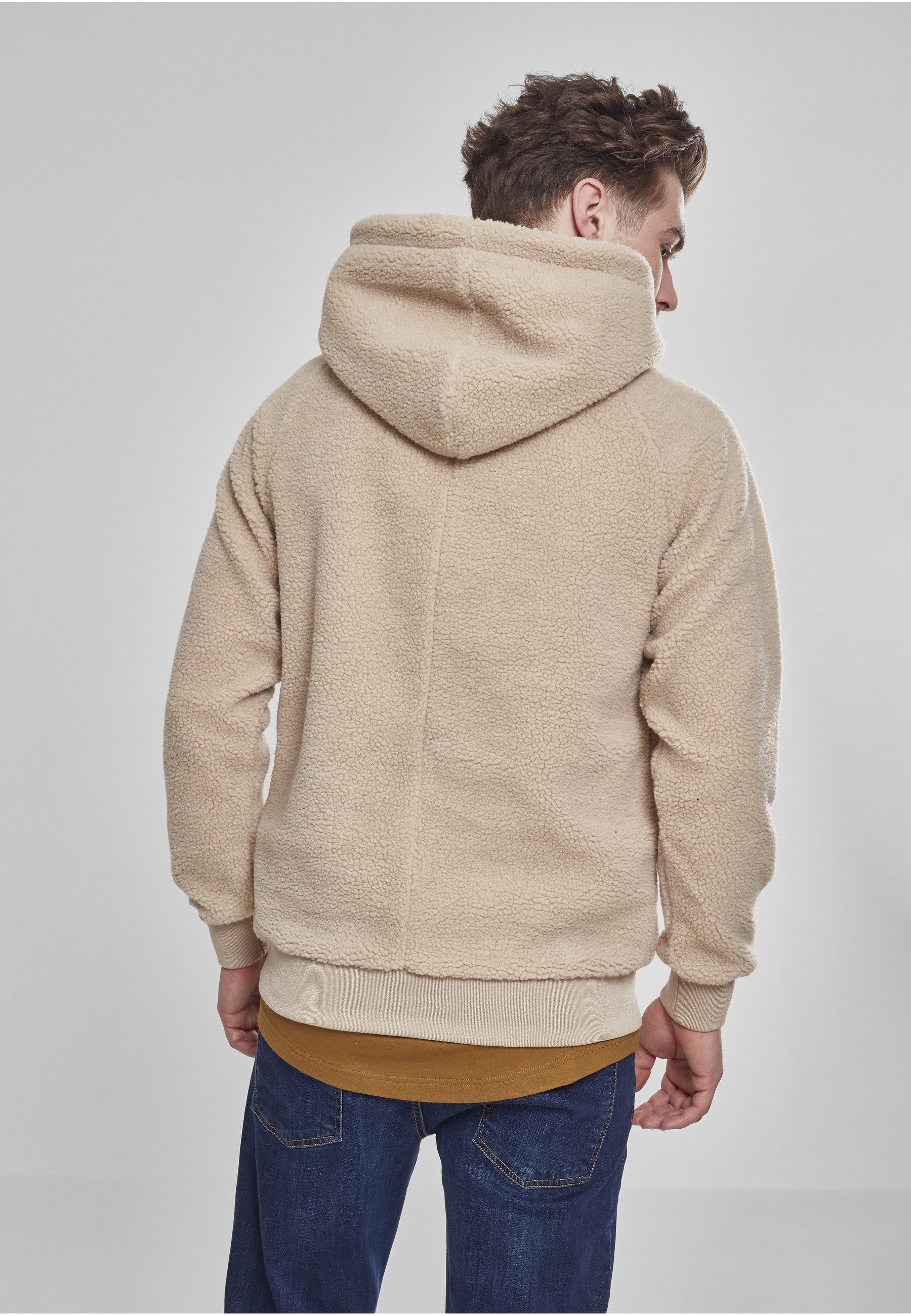 URBAN CLASSICS Rundhalspullover Urban Classics Herren Sherpa Hoody (1-tlg) günstig online kaufen