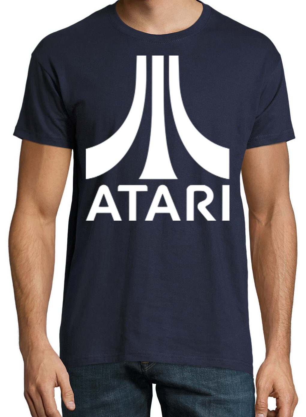 Designz T-Shirt Herren Navyblau Youth Atari tredigem mit Frontprint T-Shirt