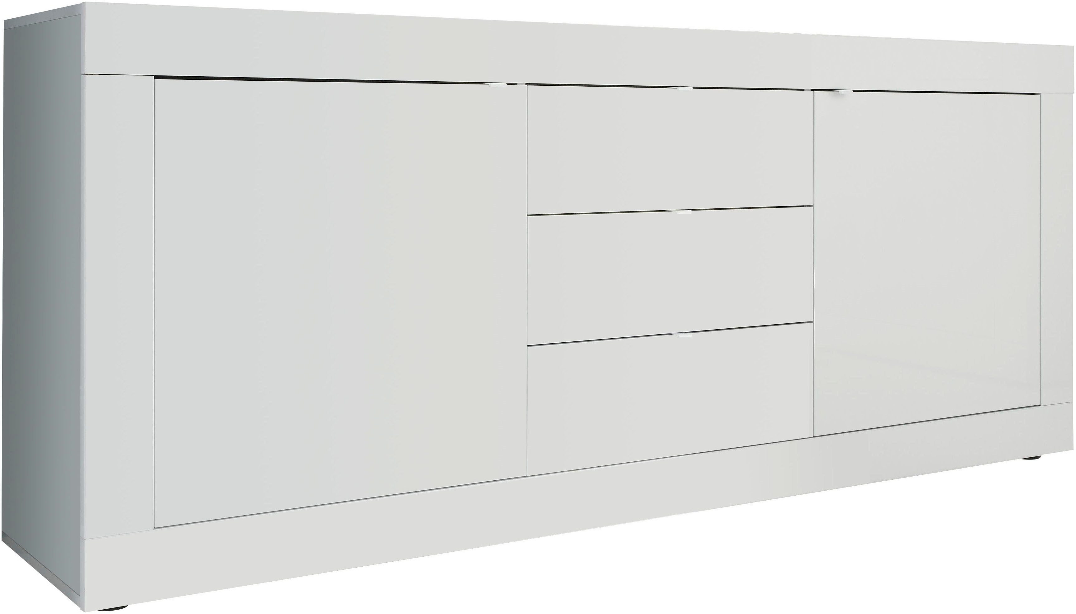 Sideboard Basic Breite 210 cm, Kommode 2 Türen, 3 Schubkästen, Anrichte