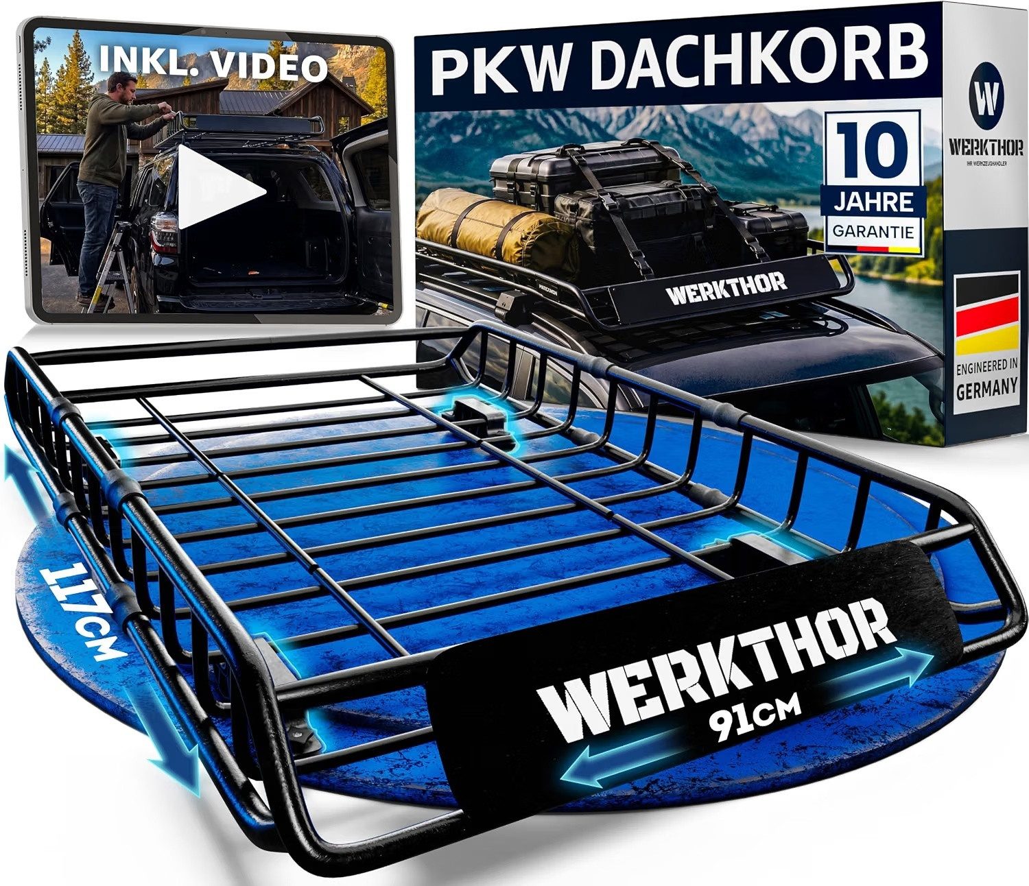 Werkthor Dachkorb Auto Dachgepäckträger Korb mit Traglast