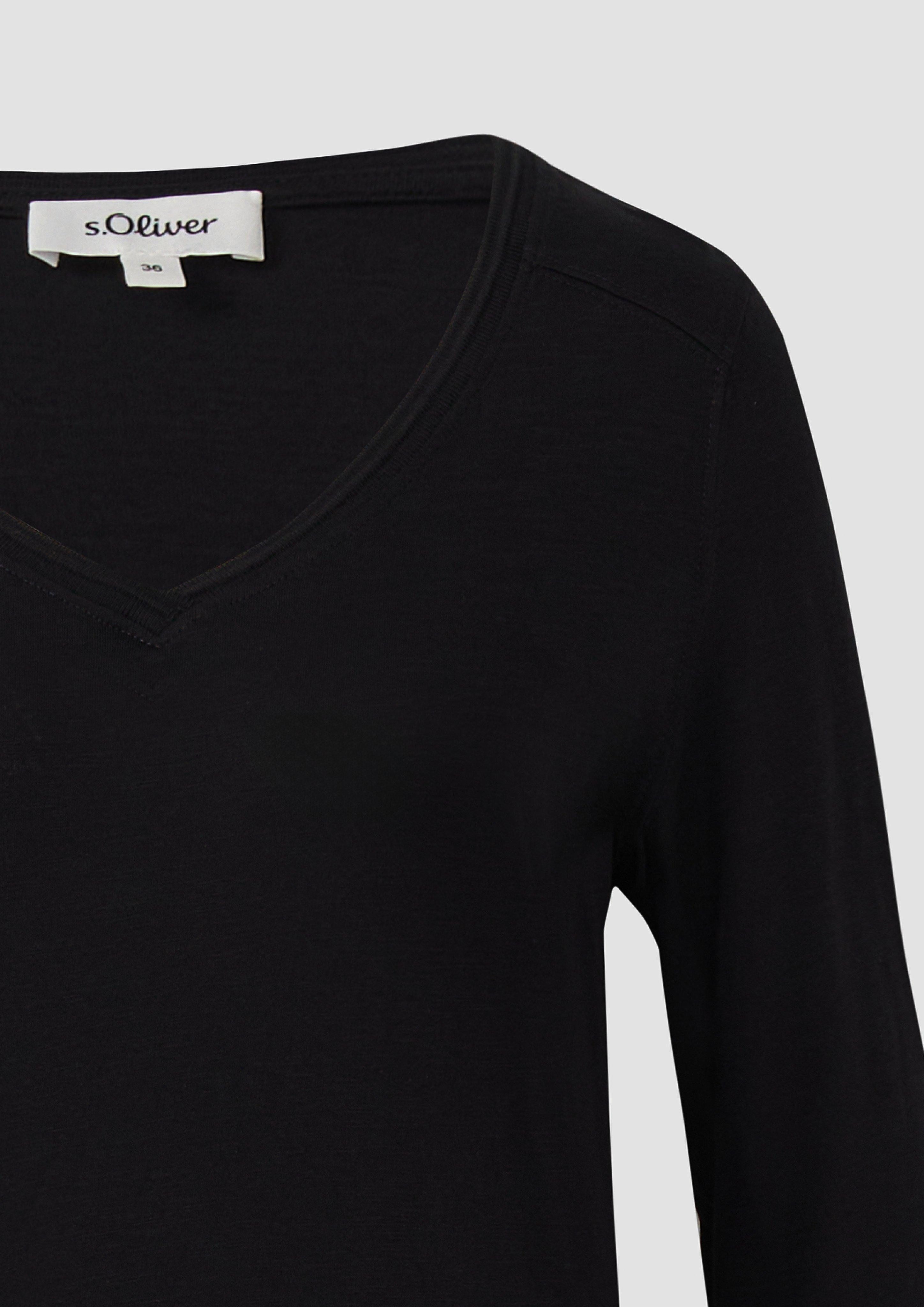 s.Oliver 3/4-Arm-Shirt 3/4-Armshirt aus Baumwollslub mit günstig online kaufen