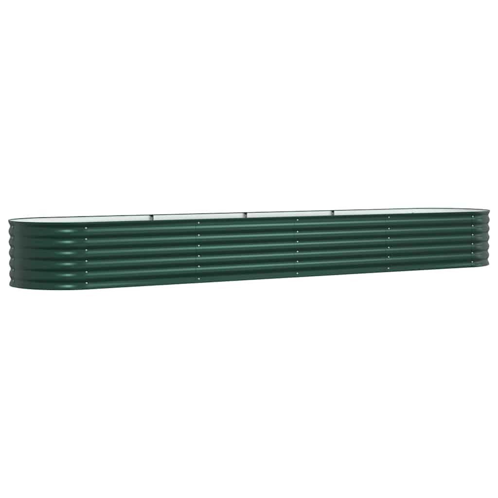 vidaXL Hochbeet Hochbeet Grün 400 x 80 x 44 cm Stahl (1 St)