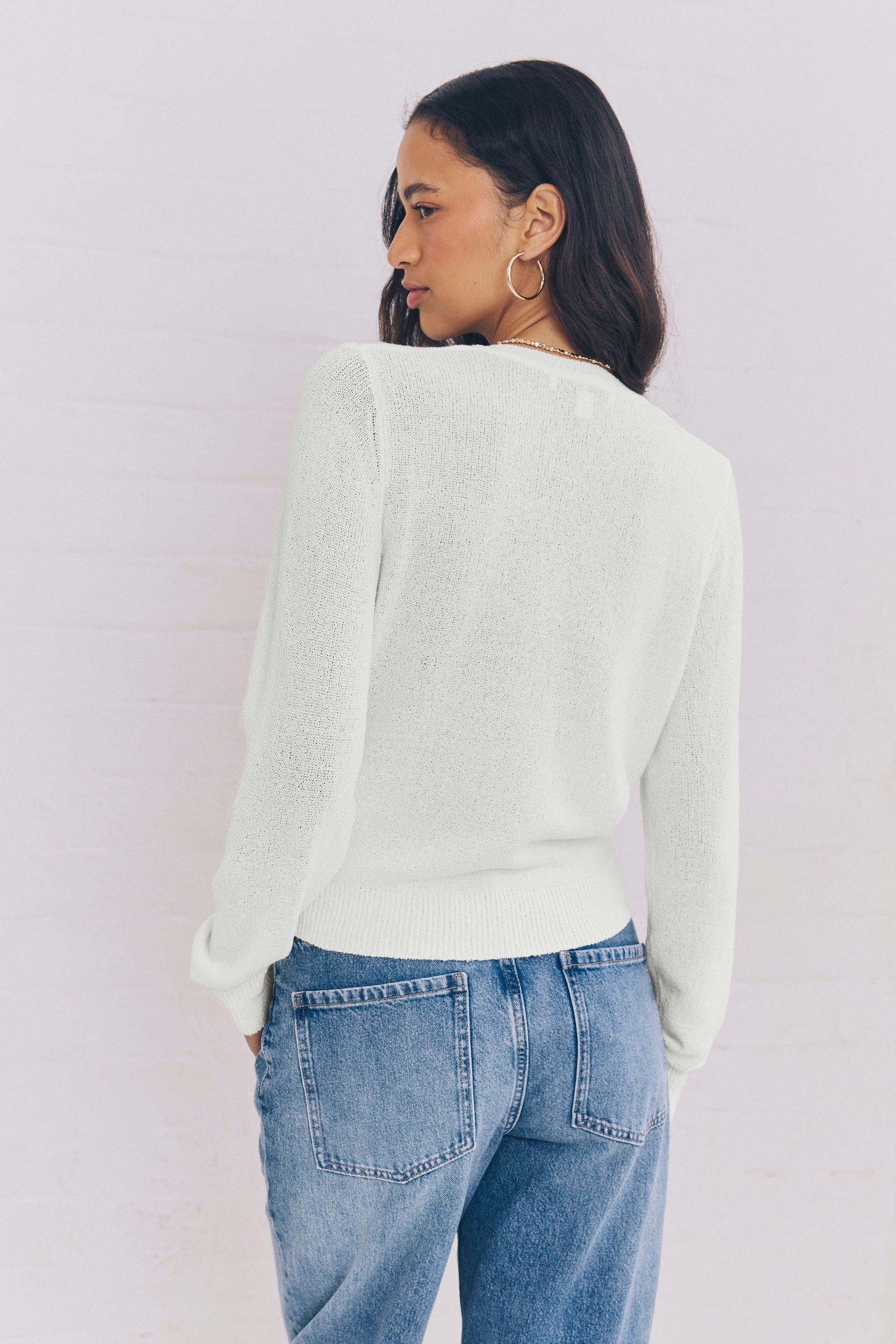 Next Strickjacke Schmal gerippte Strickjacke mit günstig online kaufen