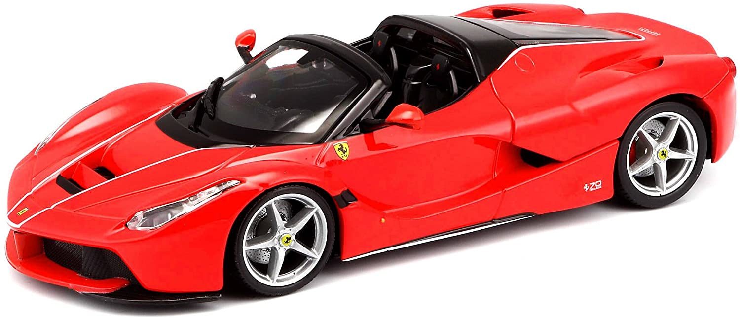Bburago Modellauto LaFerrari Aperta (rot), Maßstab 1:24, Originalgetreue Innenausstattung