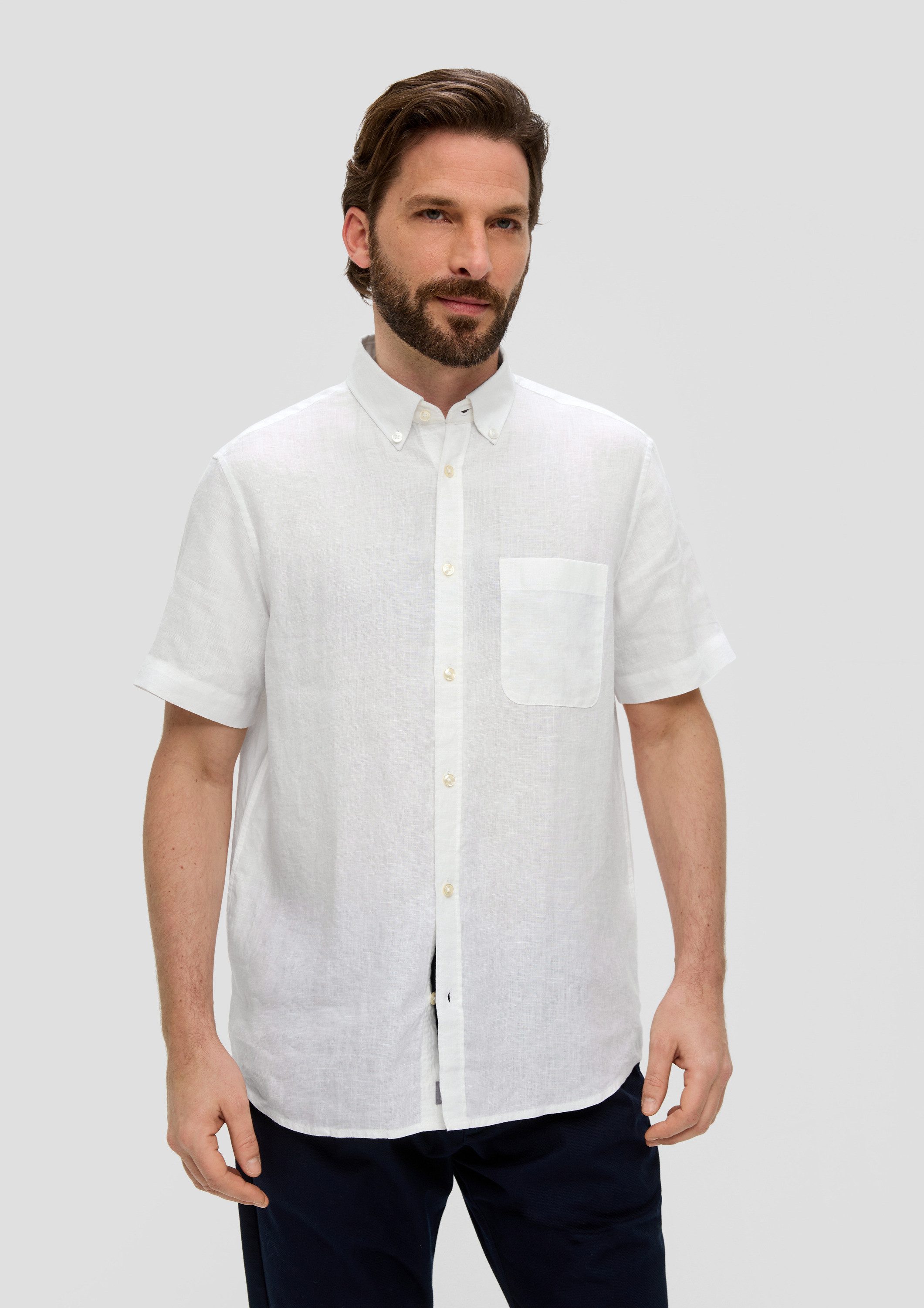 s.Oliver Kurzarmhemd Hemd Kurzarmhemd aus Leinen