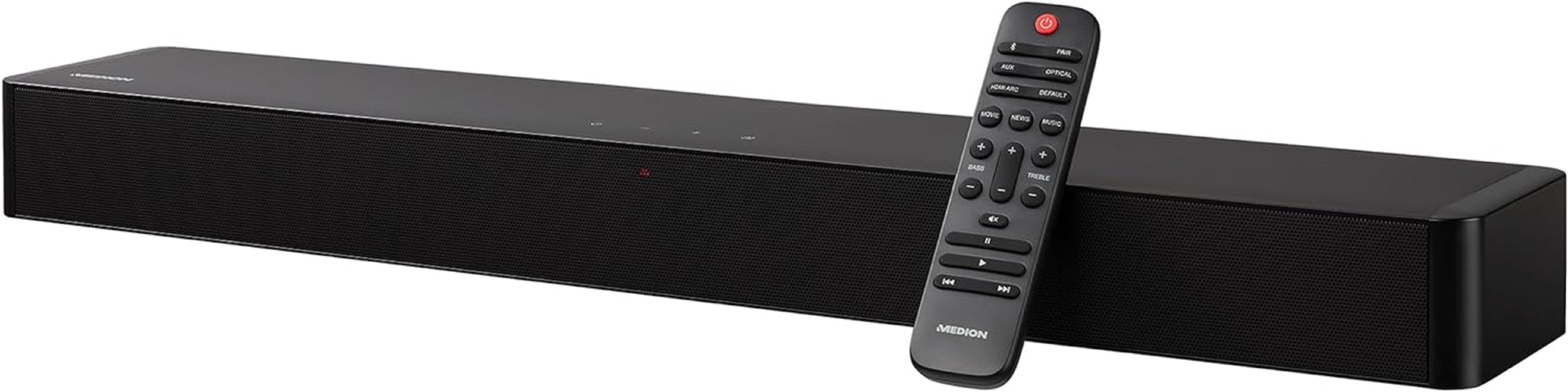Medion® MEDION MD44055 2.0 Soundbar Lautsprecher Bluetooth 5.1 HDMI 3,5mm Soundbar (Bluetooth, 60 W)