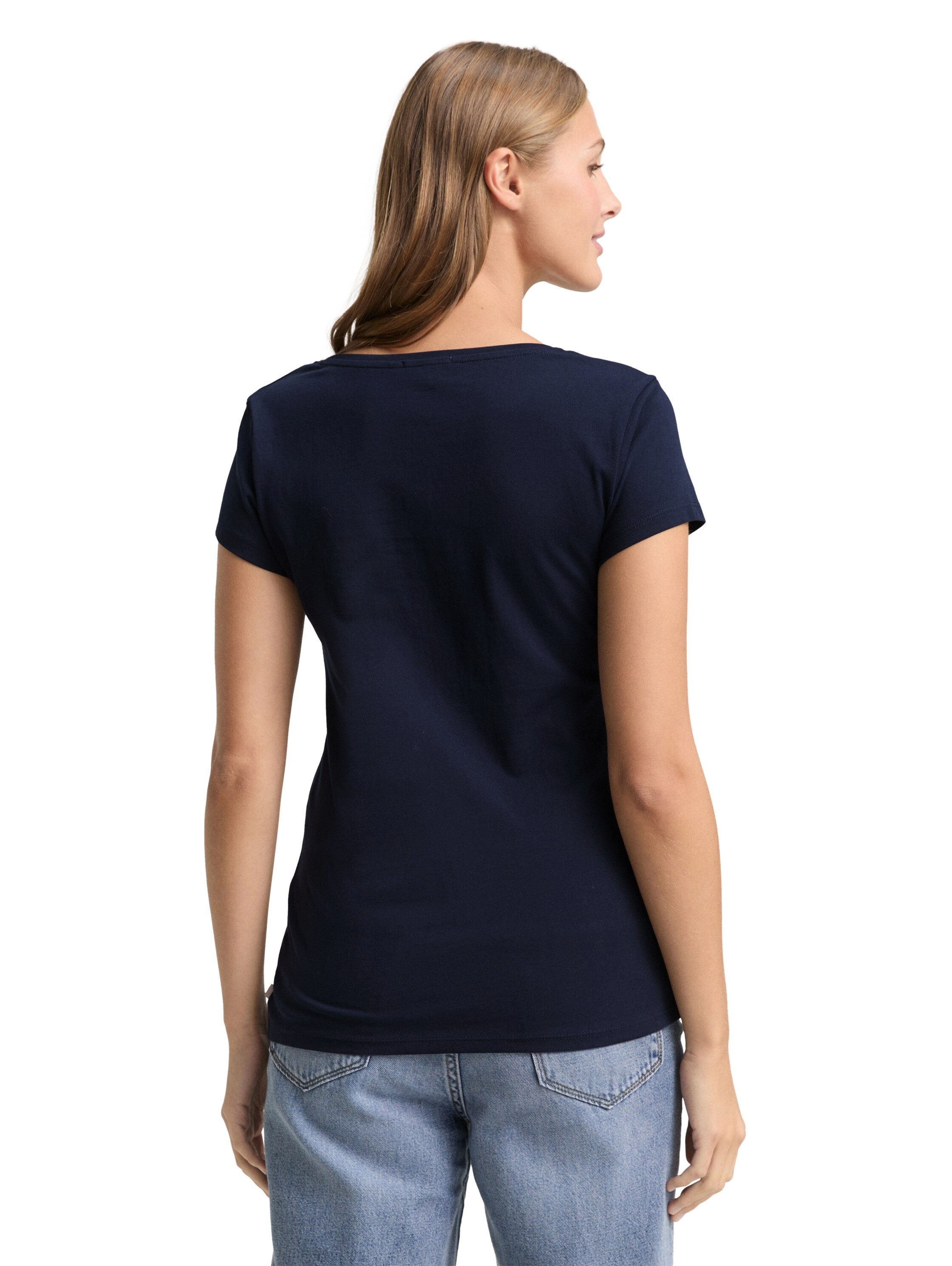 TOM TAILOR Denim T-Shirt (Packung, 2-tlg., 2-er Pack)
