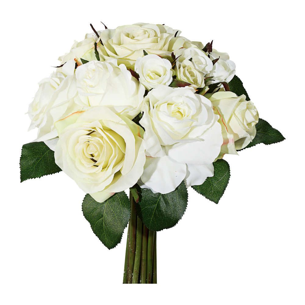 Kunstblumenstrauß Kunstblume, ROSENBOUQUET, 30cm. CREME, Gasper, Höhe 30.00 cm