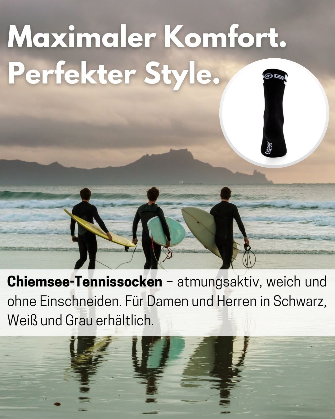 Chiemsee Tennissocken Sportsocken Damen und Herren 6 Paar Crew Socken elastischer Komfortbund und flache Zehennaht