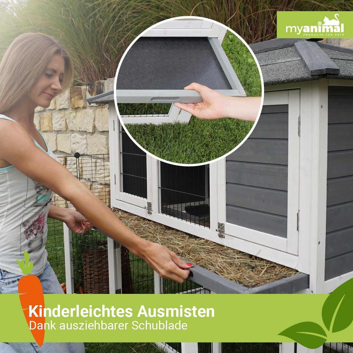 My Animal Kleintierstall XXL Hasenstall MH-28 - 2 Etagen - Wetterbeständig, günstig online kaufen