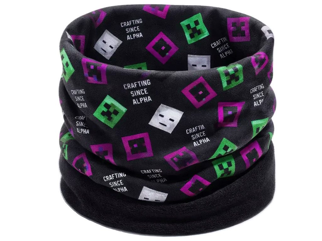 Minecraft Fleeceschal Minecraft Schlauchschal Schal Snood Loop schwarz