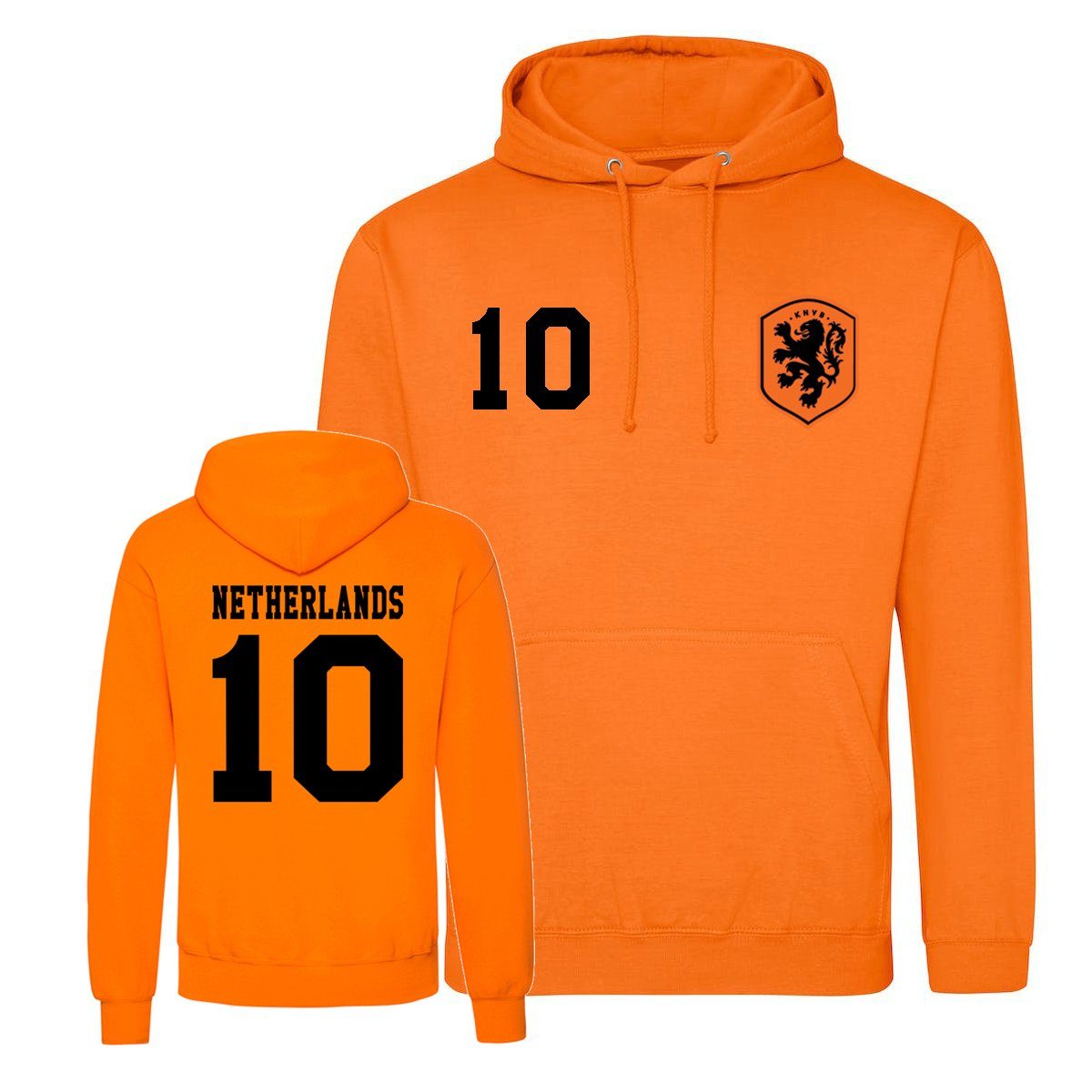Kapuzenpullover Niederlande Herren Hoodie im Fußball "Trikot" Look