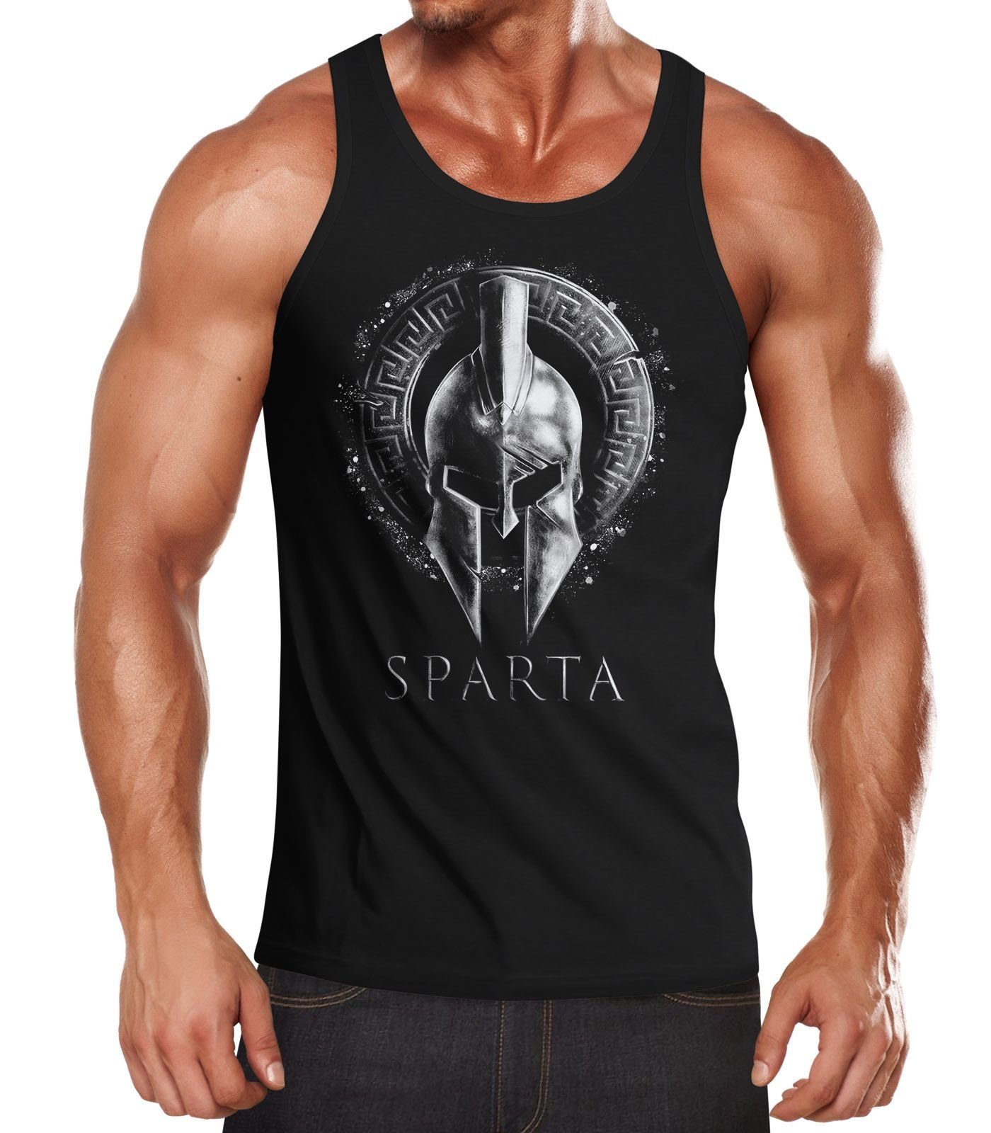 Neverless Tanktop Herren Tank-Top Aufdruck Sparta günstig online kaufen