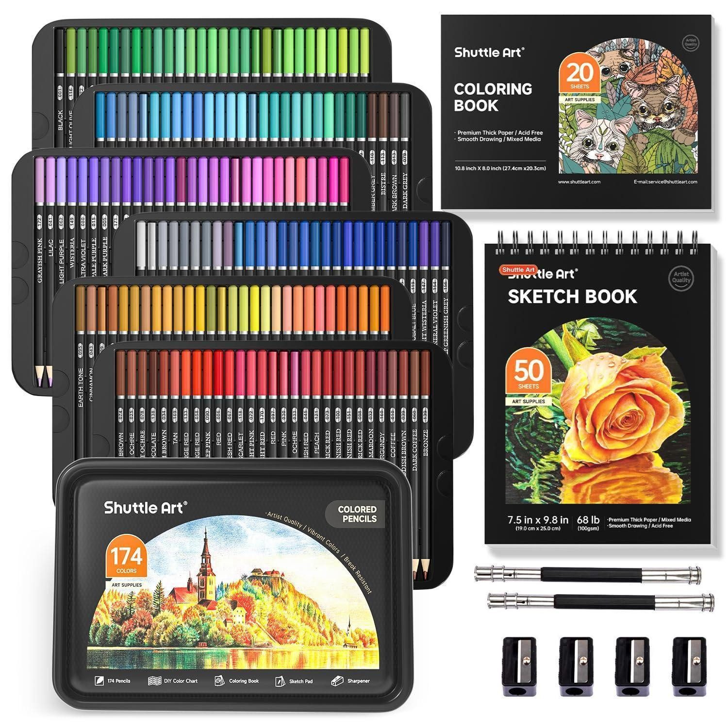 LuxusKollektion Buntstift Buntstifte 174 Farben Set mit Zubehör