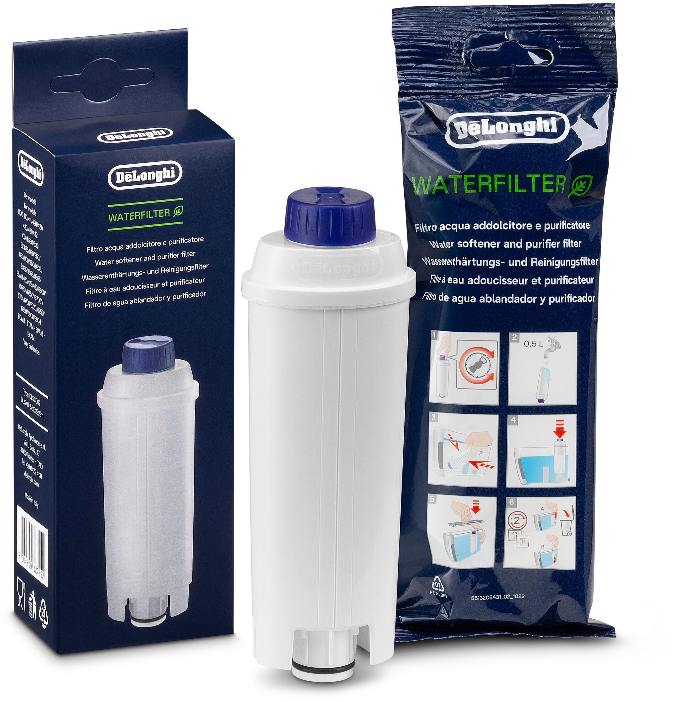 De'Longhi Wasserfilter DLSC002, für alle Kaffeevollautomaten mit Wasserfilter von De'Longhi