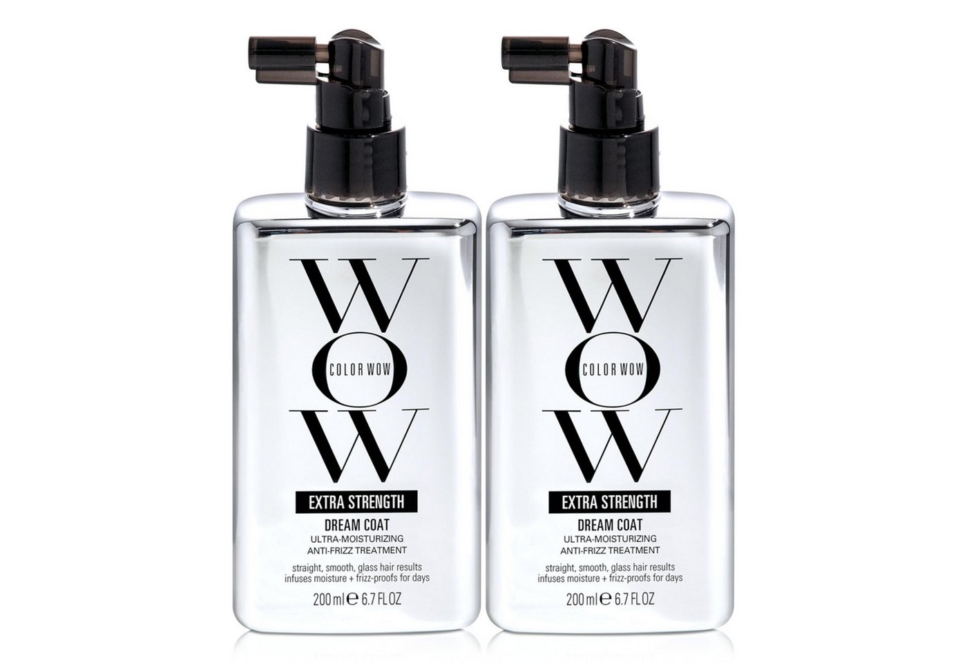 COLOR WOW Haarspray Anti Frizz Pflege Glanzspray Color Styling Dream Coat Extra Strength, 2-tlg., Extra starke Anti-Frizz-Wirkung, WOW, Geschmeidigkeit ohne Fettfilm
