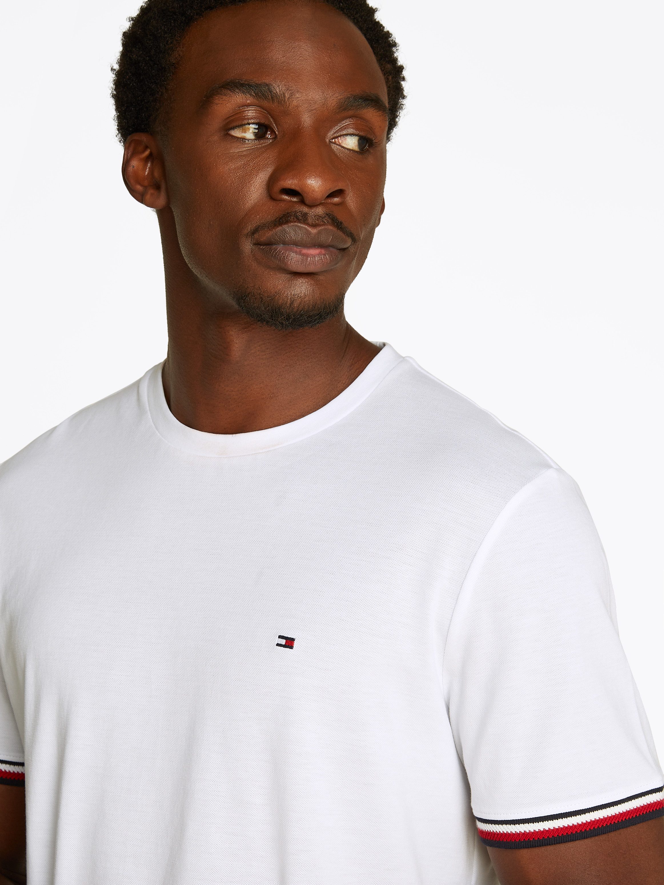 Tommy Hilfiger T-Shirt GLOBAL STRIPE CUFF TEE günstig online kaufen