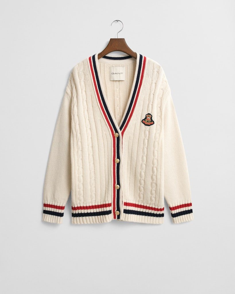 Gant Strickpullover GANT VARSITY CABLE V-NECK CARDIGAN