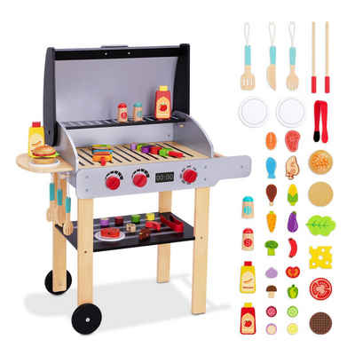 Kind Ja Kinder-Grill Kinder-Grill,BBQ Spielzeug,Küche Rollenspielzeug für Kinder,37-tlg, (37-tlg), Holzspielzeug Kochen Spielset
