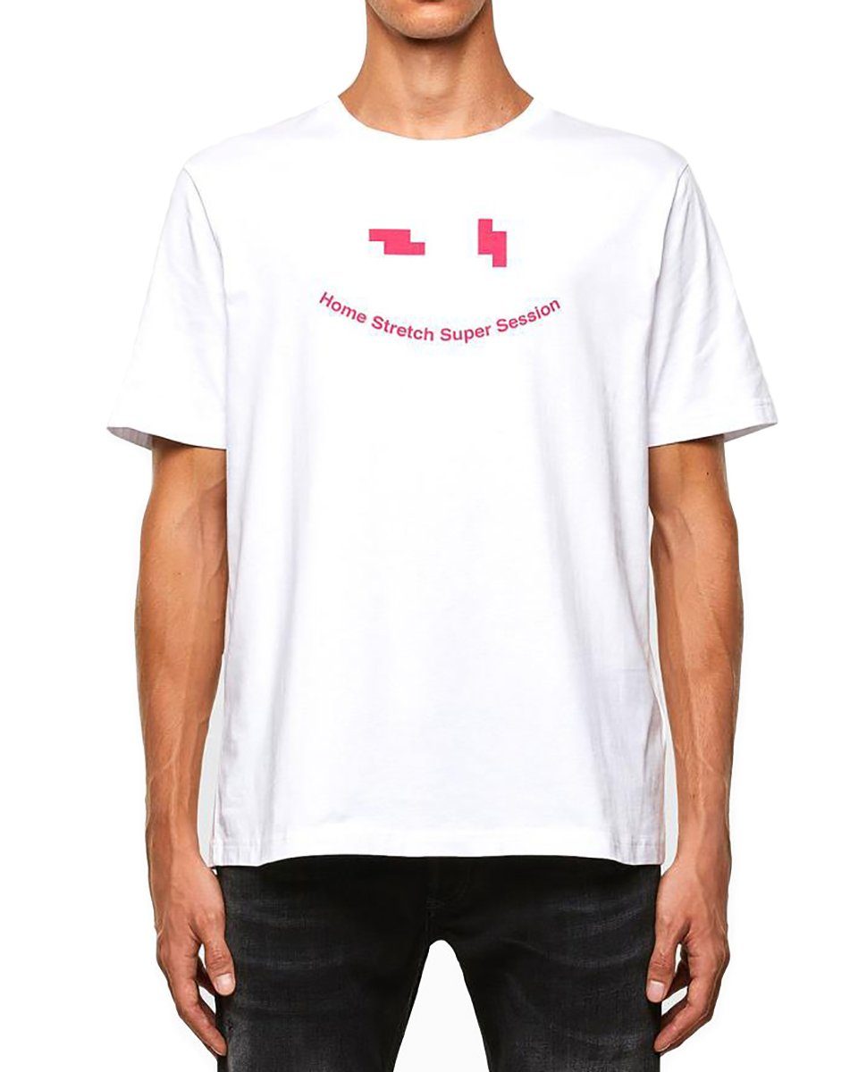 Grafik Smiley Rundhalsshirt T-Shirt Diesel - - 100 T-JUST-N43 XXL