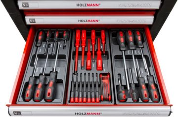 Holzmann Werkstattwagen WW790W, befüllt, max. Traglast:40 kg, 7 Schubladen, befüllt