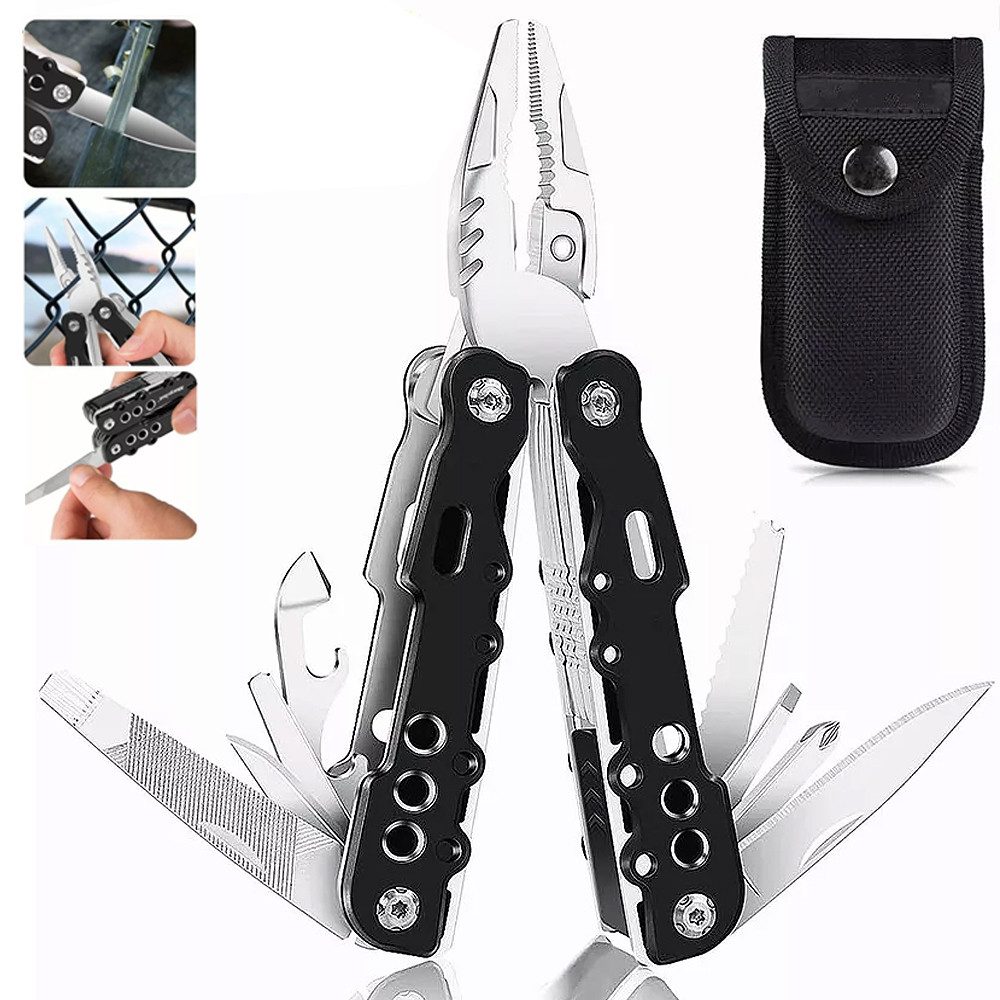 Taschenmesser Taschenmesser 14 in 1 Multitool Zange Messer Schere Camping Werkzeug