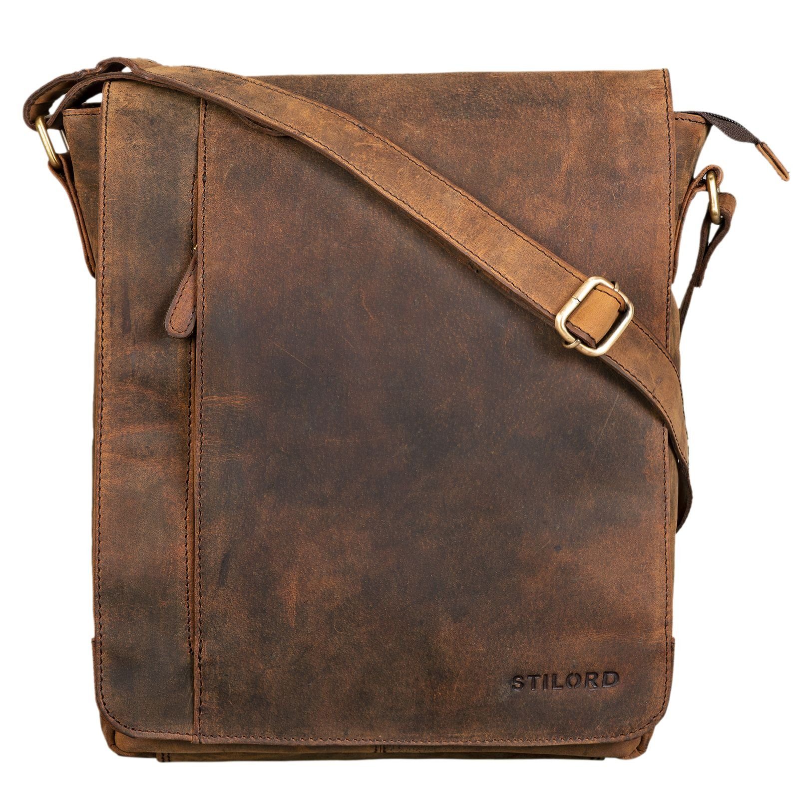 STILORD Schultertasche "Paul" Umhängetasche Herren Leder Hochformat