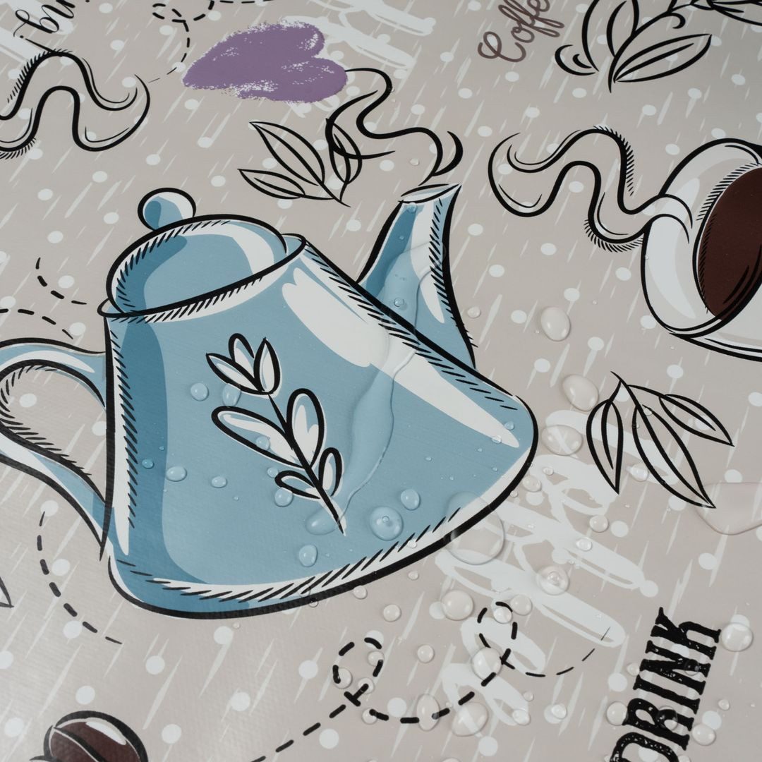 laro Tischdecke Wachstuchtischdecke Coffee Love Pastell PVC Eckig