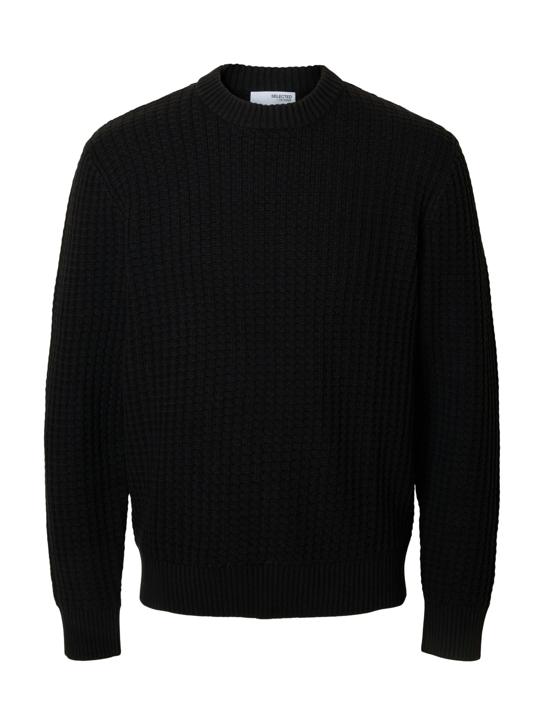 SELECTED HOMME Strickpullover SLHTOM LS KNIT STRUCTURE CREW NECK