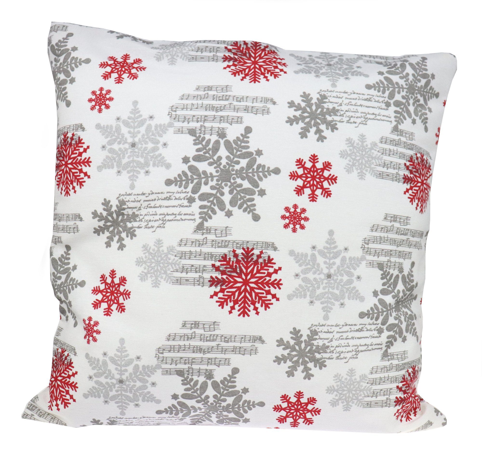 Dekokissen Kissen Weihnachten Schneeflocke 40x40cm mit Inlett, Mit Inlett