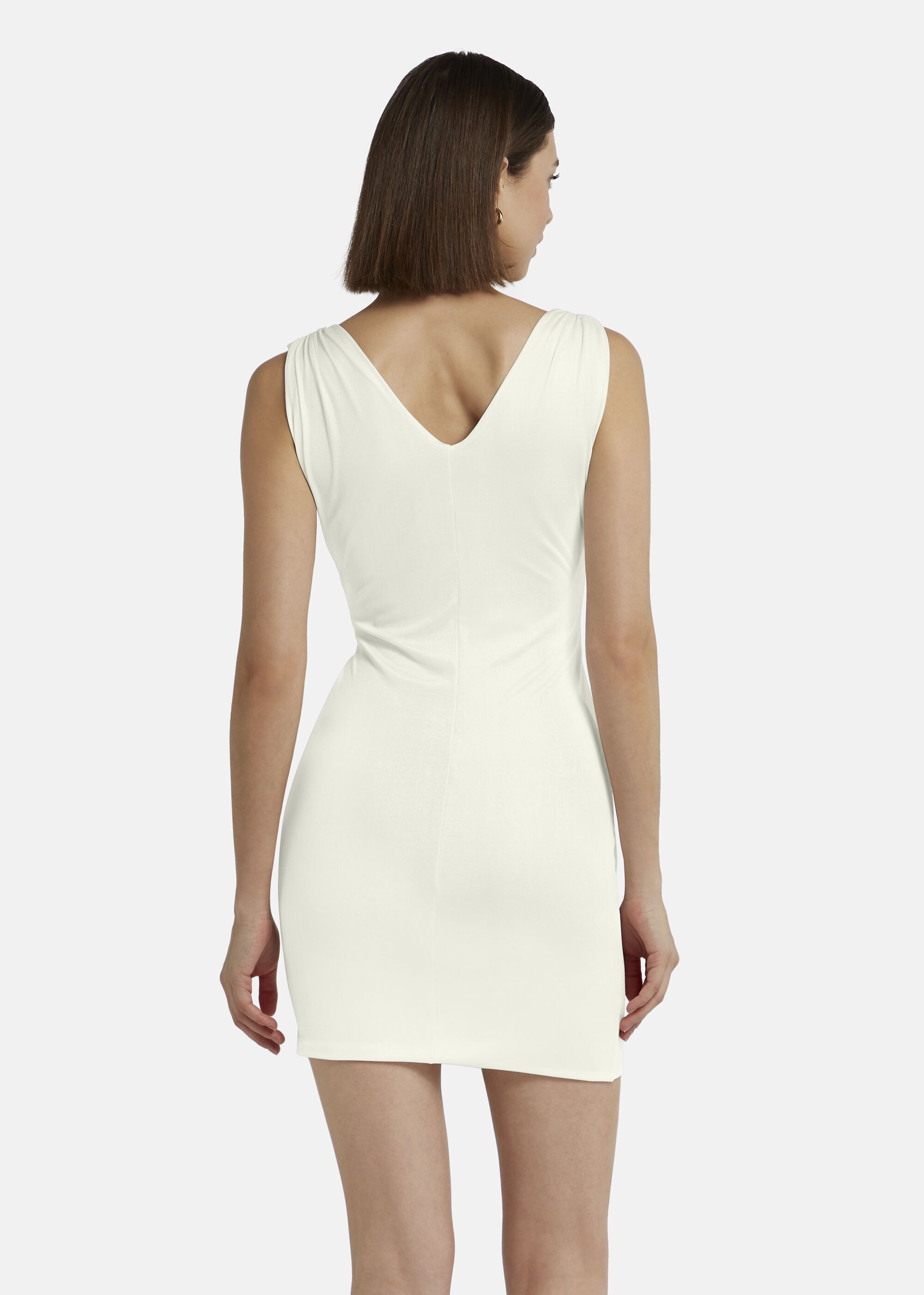Nicowa Jerseykleid MICARO (1-tlg) mit Drapierung und doppeltem V-Ausschnitt