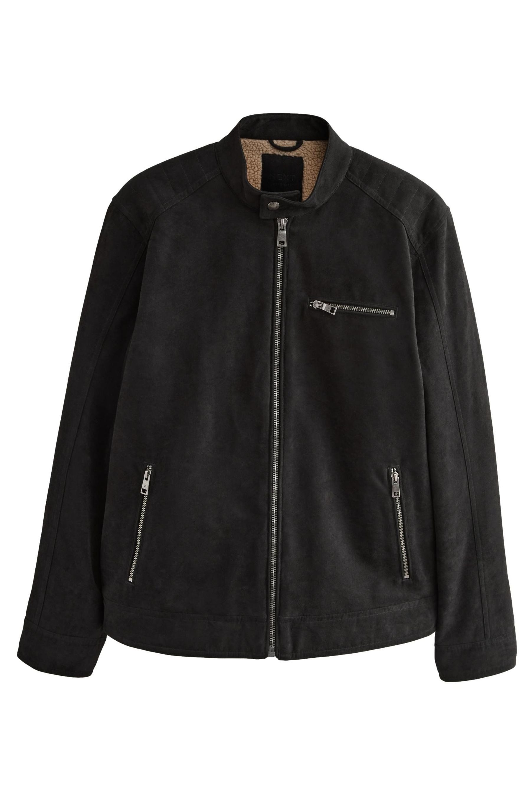 Next Lederjacke Reißverschlussjacke, Kunstwildleder mit Borgfutter günstig online kaufen
