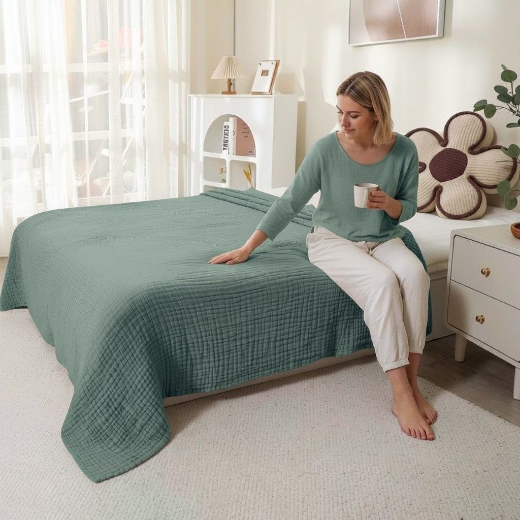 Wohndecke Musselin Decke, JASLIFE, Sommerdecke,100% Baumwolle