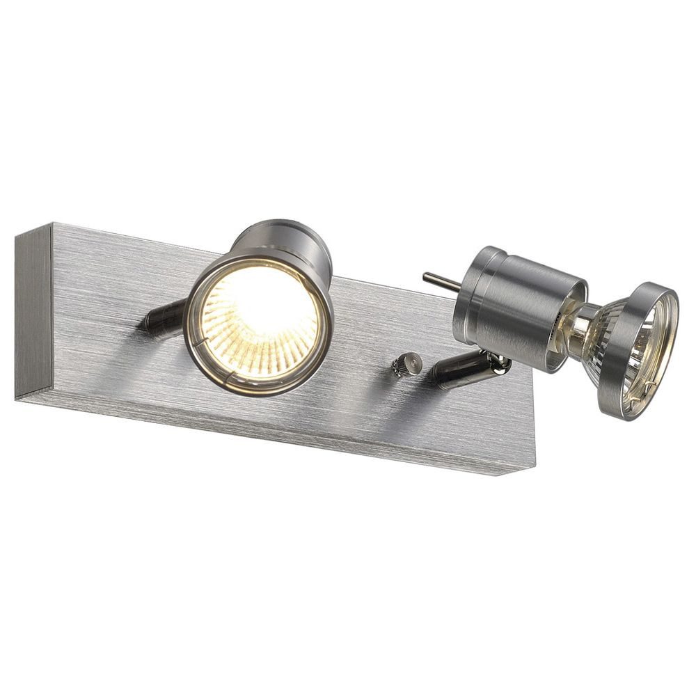 SLV Deckenstrahler Zweiflammiger Leuchtenspot Souvereen in aluminium-brushed, GU10