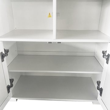 OKWISH Hochschrank Kombination mit Schmetterlingsform-Türen, 110*70*30cm