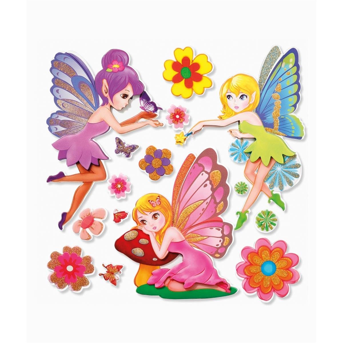 Roth Sticker Roth XXL 3D-Sticker Fairy 30x30cm, 15 Teile