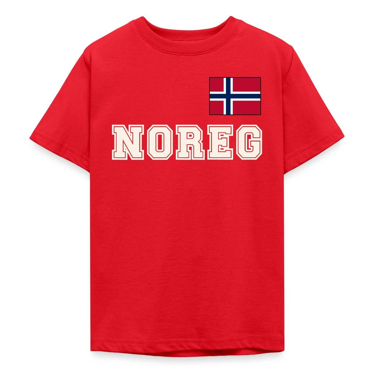 Spreadshirt T-Shirt Norwegen Trikot, Norwegen Fußball Flagge Teenager T-Shirt (1-tlg)