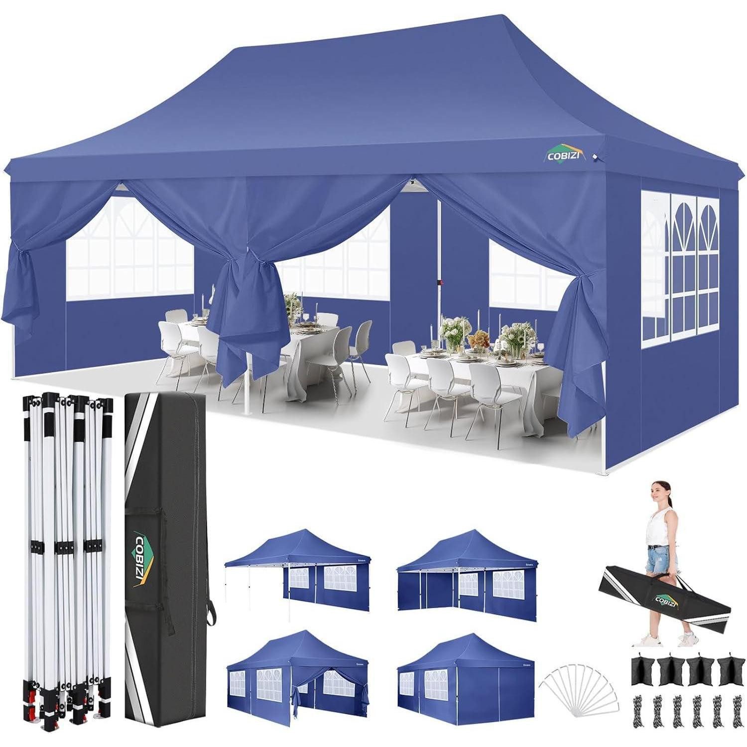 COBIZI Faltpavillon Faltpavillon 3x6m Wasserdicht Stabil Partyzelt Faltbar Anti-UV 6
