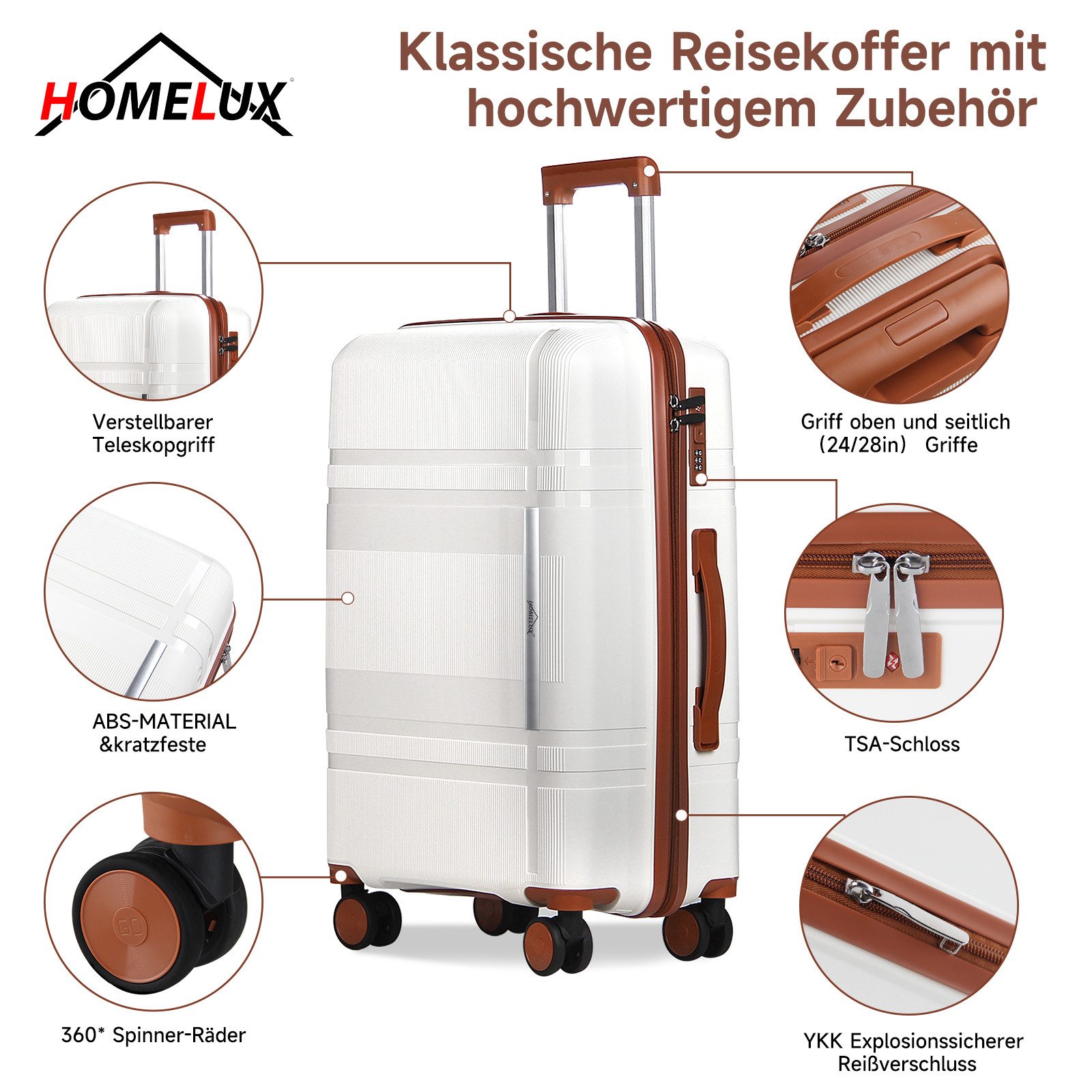 HOMELUX Kofferset Hartschalen-Koffer Trolley Rollkoffer Reisekoffer Handgep günstig online kaufen