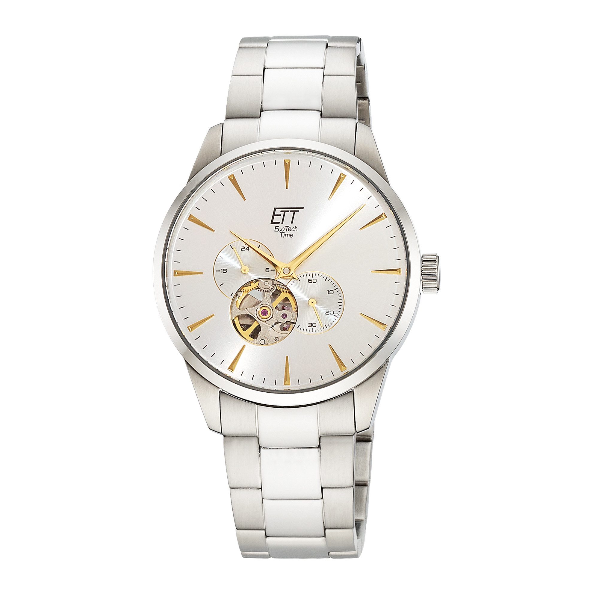 ETT Automatikuhr Motion Drive EGS-40401-41M, Armbanduhr, Herrenuhr, Mechanische Uhr, Edelstahlarmband, analog