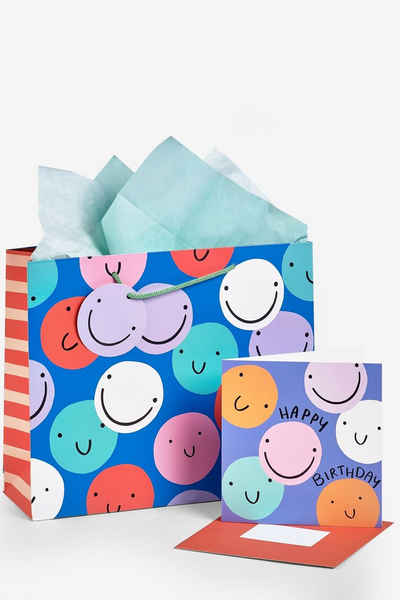 Next Geschenkpapier Geschenktasche und Karte im Set Smileys, (1St)