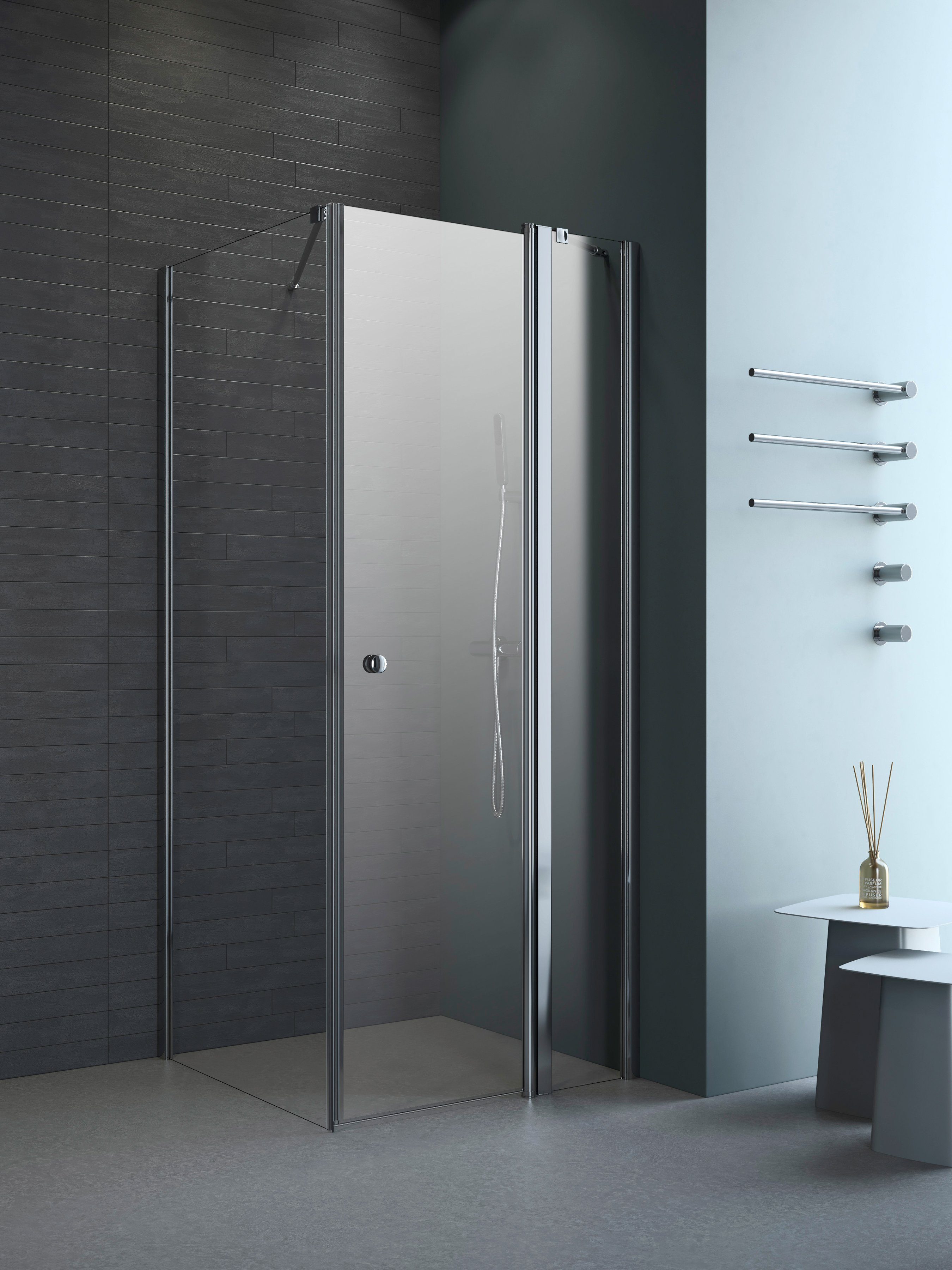 maw by GEO Eckdusche Relax Vario, BxT: 90x90 cm, Sicherheitsglas, mit Drehtür