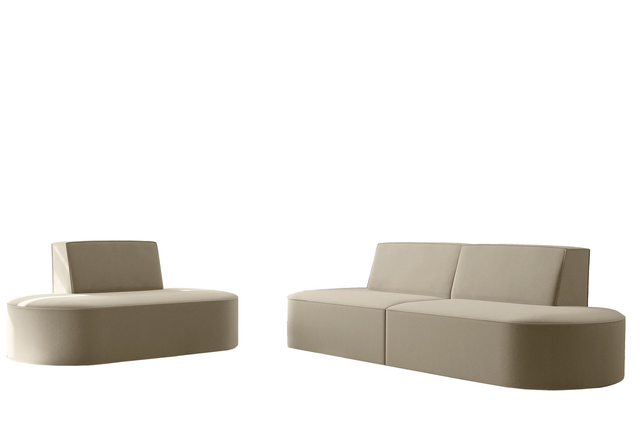 Fun Möbel Polstergarnitur Sofaset Designersofa MILOT 2-1 in Stoff, (Set, 2-tlg), Rundumbezug