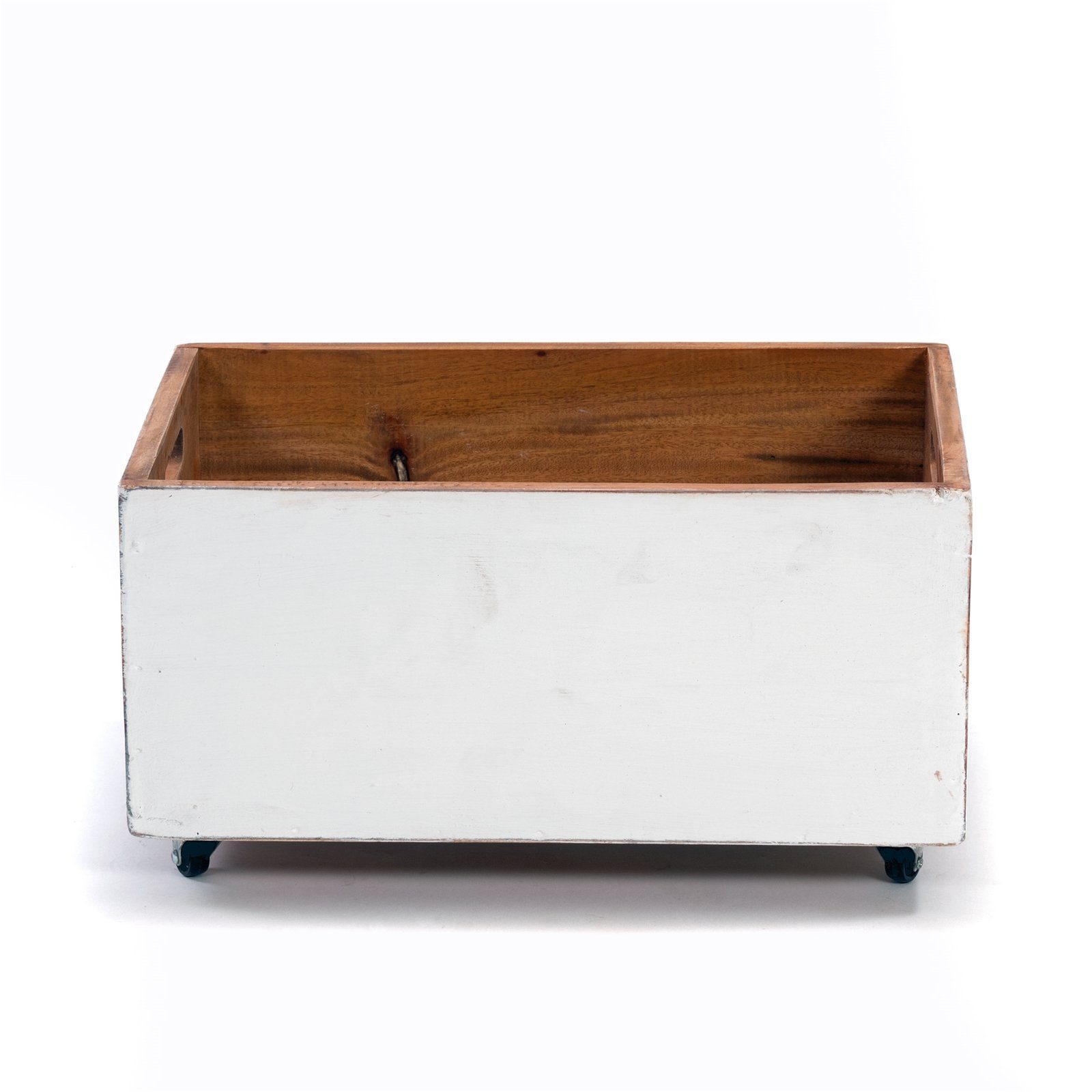 DESIGN DELIGHTS Truhe ROLLBARE HOLZKISTE "BOX", 26x45x30 cm, Massivholz, Aufbewahrung, Fa