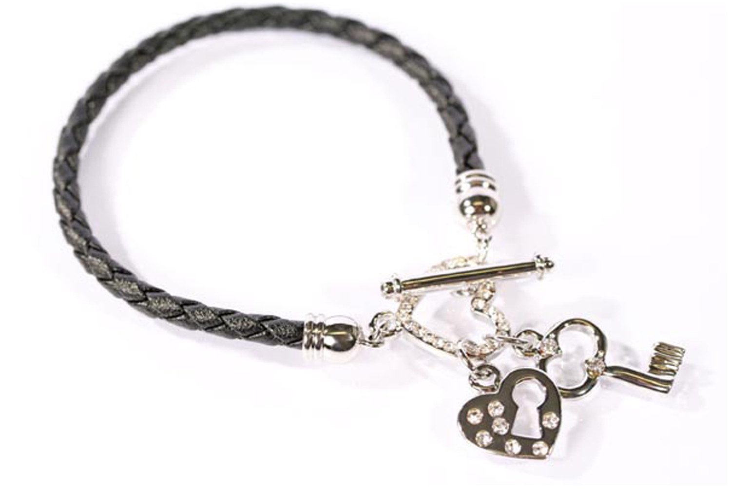 Le Bijou Bettelarmband Crystal Whisper (1-tlg), Leder-Armband mit Bettelanhängern mit Markenkristallen