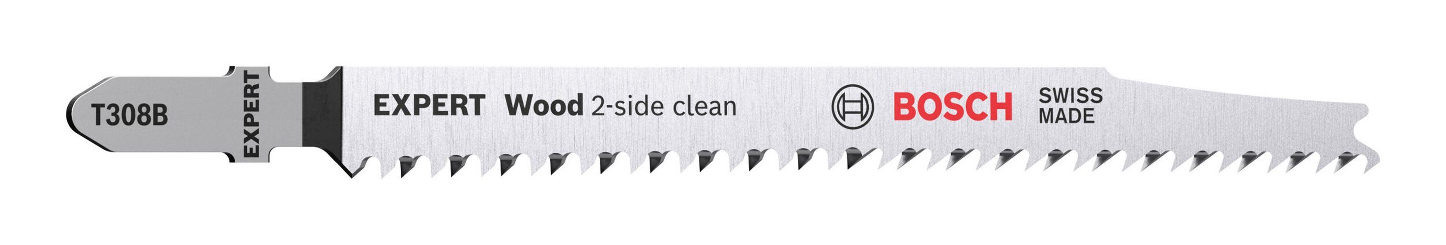 BOSCH Stichsägeblatt Expert Wood 2-side clean (25 Stück), T 308 B - 25er-Pack