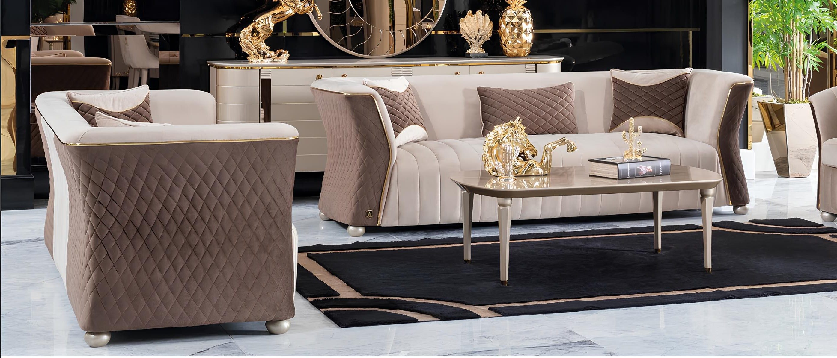 Xlmoebel Polstergarnitur Luxuriöse Dreisitzer Couchgarnitur 3+3 Sitz Sofagarnitur, (2-tlg), Made in Europa