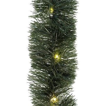 Idena LED-Girlande 24er LED Tannengirlande, 2,2 m, mit Lichterkette, warmweiß, mit Timer, Weihnachtsdeko