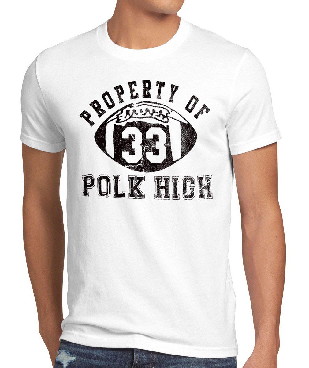 style3 Print-Shirt Herren T-Shirt Property of Polk High nette football bundy schrecklich familie al weiß